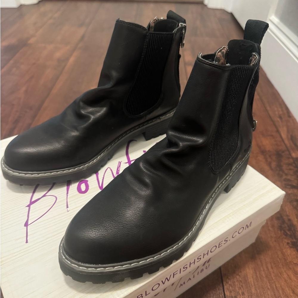Blowfish Black Leather Chelsea Boots